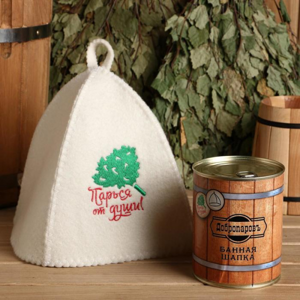 Шапка для бани в банке "Парься от души"/4806559