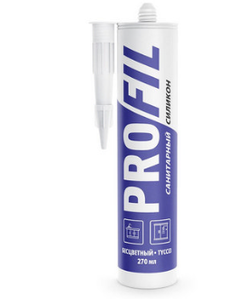 Герметик силиконовый Profil санитарный, бесцветный 270 мл /124253