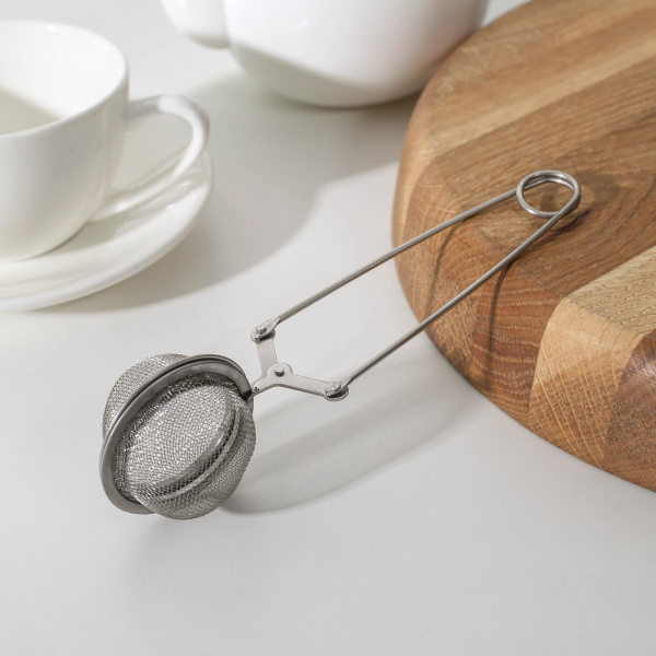 Ситечко для чая Доляна «Лаванда», 15,5×4,5 см, цвет серебристый/651870