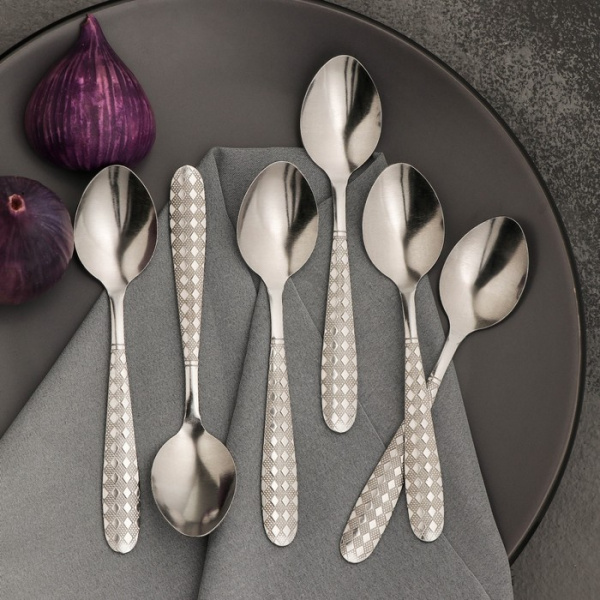 Набор чайных ложек 6шт., 15см "Ромб" /3795898