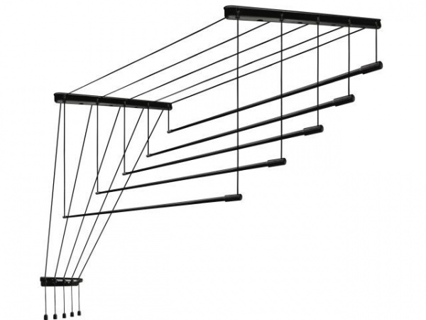 Сушилка для белья потолочная алюминиевая 1,8 м, 5 стержней, BLACK STYLE, PERFECTO LINEA (36-003867)