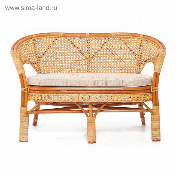 Диван 2-хместный с подушкой, цвет коньячный, 02/15C   3289751