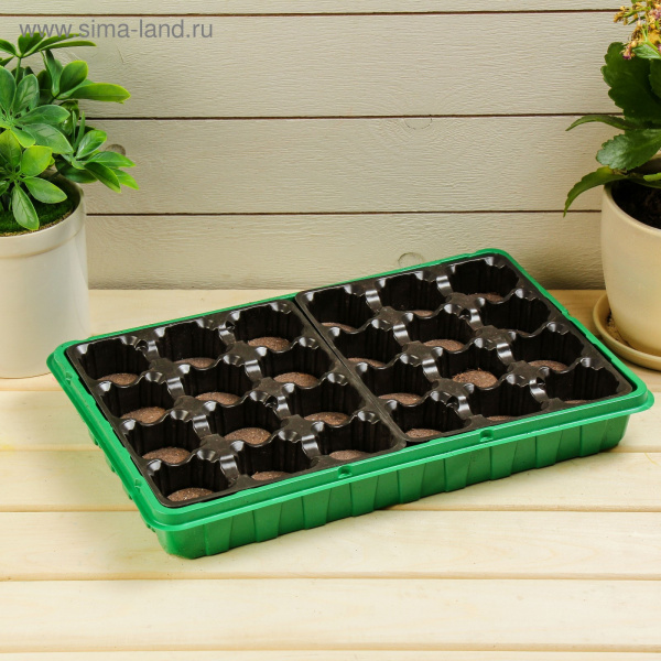 Набор для рассады: торфяная таблетка кассета 24 ячейки поддон 1306313