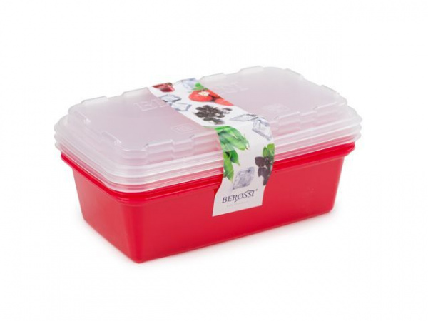 Набор контейнеров для заморозки Zip, сангрия, BEROSSI (Изделие из пластмассы. Размер 200 х 120 х 95 