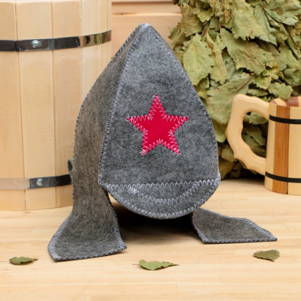 Шапка банная "Будёновка" фетр 