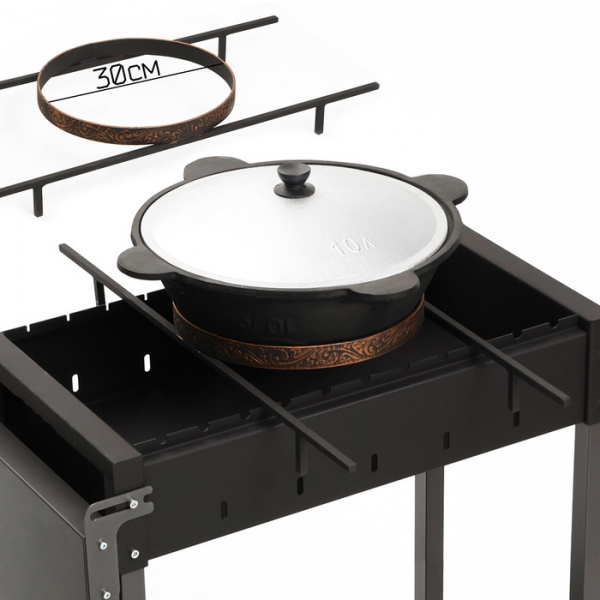 Подставка для казана на ящик мангала толщина стали 10 мм, диаметр 30 см /3525834