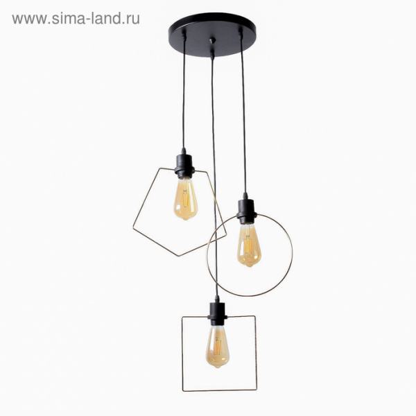 Светильник "Фиори" 3x40Вт E27 черный-золото 42х42х78 см./4215002