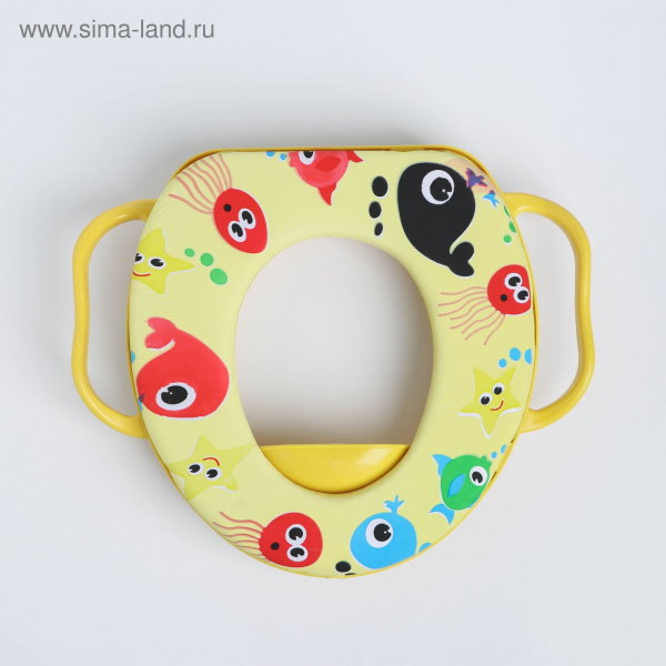 Сиденье для унитаза детское с ручками «Морские жители», 30×36 см /813211