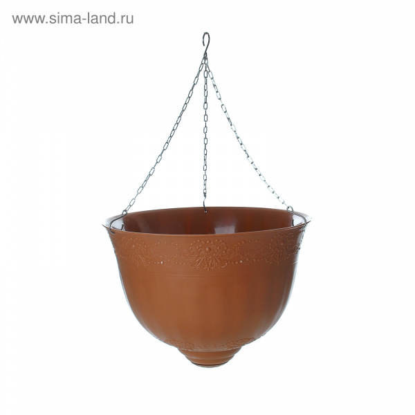 Кашпо Венеция 18л подвесной D-400мм коричневый М868096