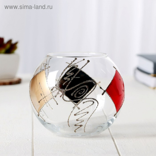 Ваза FLORA "Абстракция" d-7.5см, 12х10,5см/4852242