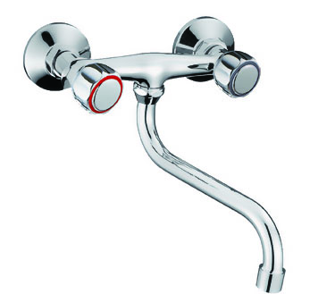 Смеситель д/кухни с 2-мя рукоятками пристенный G349810 Orio нижн.излив GOTA ROCIO® 1/10 /349810-GOTA