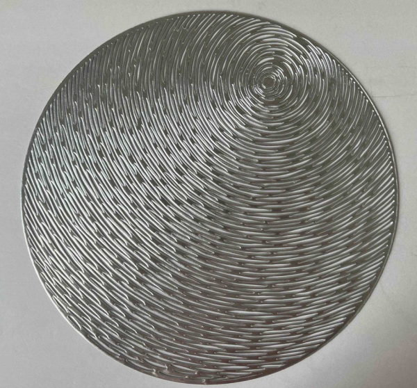 САЛФЕТКА "СТЕЛЛА" ПВХ-409-02, СЕРЕБРО, D=38 СМ	