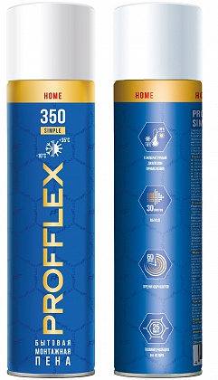 Пена монтажная ПРОФФЛЕКС 350 SIMPLE всесезонная выход до 30л/66641