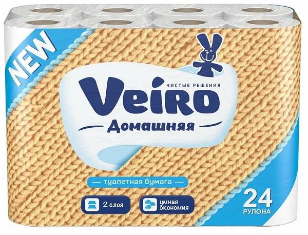 Туалетная бумага двухслойная ЛИНИА ВЕЙРО Домашняя 24шт /6074