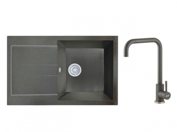 Мойка из искусственного камня ART серый, 770х490 mm, AV Engineering (AV770490AGR)