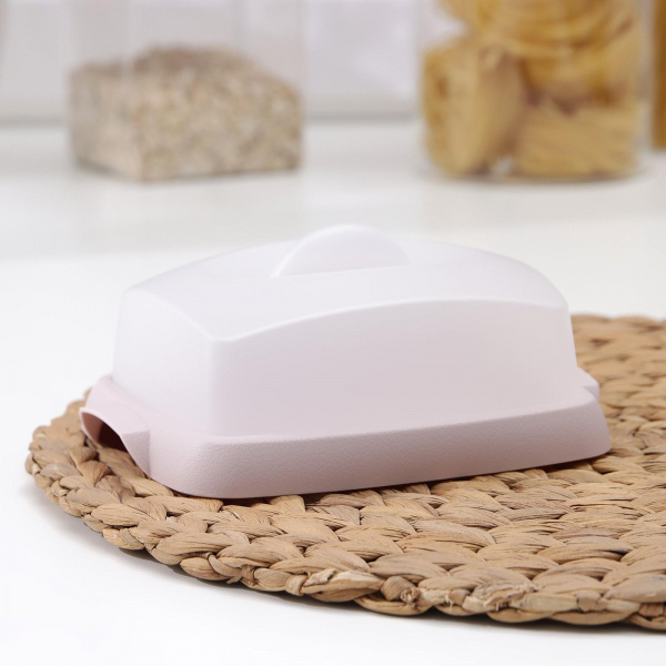 Маслёнка «Таира», 16,5×12 см, цвет розовый/ 7391118