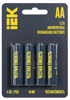 Аккумулятор AA(пальчик) 2700mAh 1,2В BL4 IEK 4шт