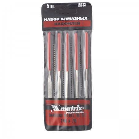 Набор надфилей алмазных, 140 х 70 х 3 мм, 5 шт Matrix Master/15833