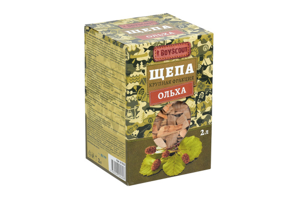 BOYSCOUT Щепа крупная для копчения "Ольха", 2 л /61923