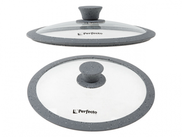 Крышка стеклянная, 260 мм, с силиконовым ободом, круглая, Handy Plus