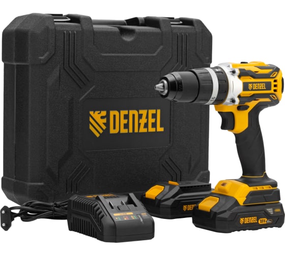 Дрель-шуруповерт аккумуляторная ударная бесщет CIDB-18-02, Li-Ion, 18 В Denzel/26145
