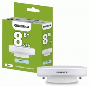 Лампа   св/д GX53 8W(800lm) 6500K 6K 73x26 матов. LL-T80-08-230-65-GX53-G