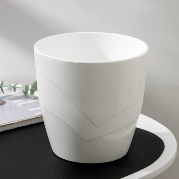 Кашпо для цветов со вставкой «Грация», 2,8 л, цвет белый /2426423