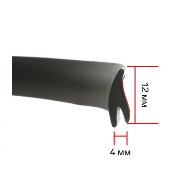 Уплотнитель двери в автомобиль, Y-образный, самоклеящийся, 5 м, черный /10546881 