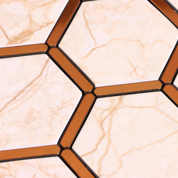 Панель самоклеящаяся ПВХ «Мозаика соты», 300×300 мм, цвет светлый 9933246