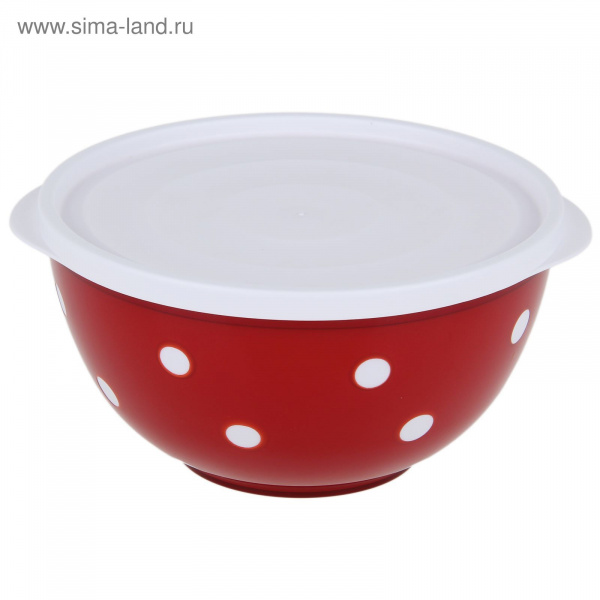 Салатник с крышкой 2 л "Marusya" двухцветный (красный прозрачный) 1352750