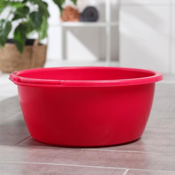 Таз хозяйственный круглый, 13 л, пластик, МИКС /1447087