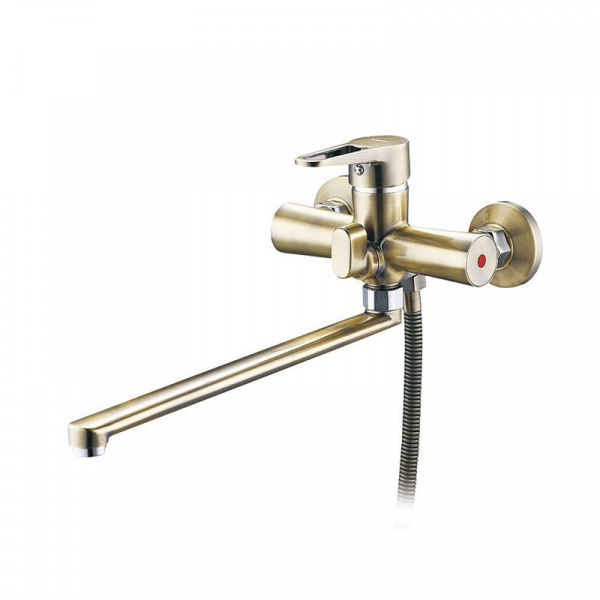 Смеситель G.Lauf для ванны с плоским пов. изливом, ø35, встр. переключение, бронза NUD7-A045KT