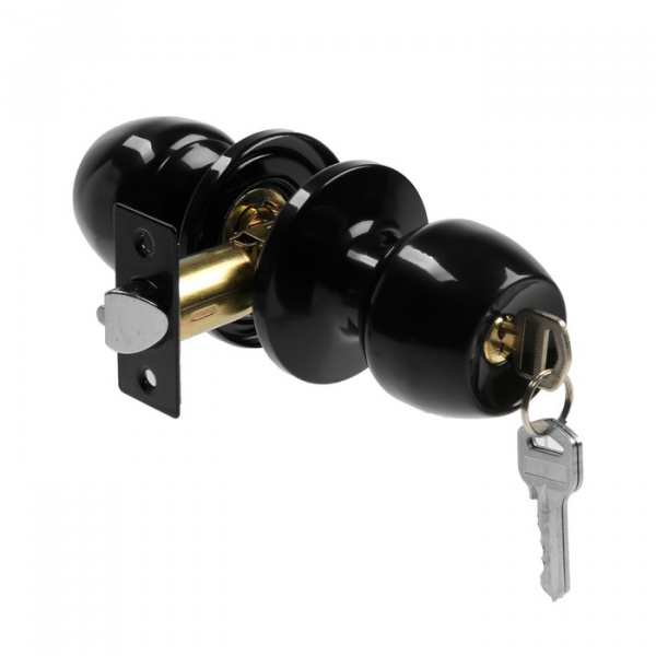 Защелка 1103, с ключом, цвет глянцевый черный /9462995