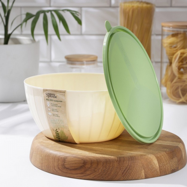 Салатник с крышкой 2,8л Green Republic, цвет лён 7488433