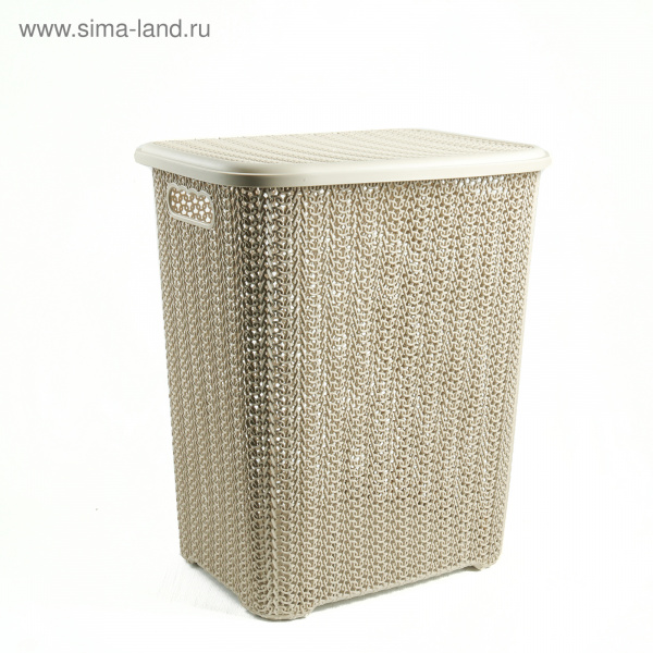 Корзина для белья с крышкой "Вязь" 60л. латте 3857067