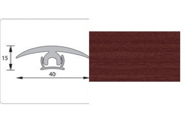Порог гибкий 40мм (3м) 346 махагон /1247112