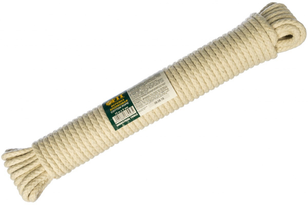 Веревка хлопковая вязаная 6ммх15м/68456