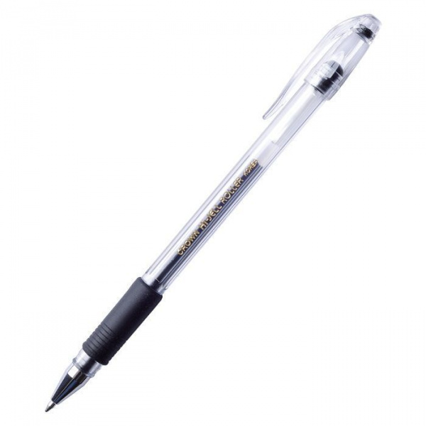 Ручка гелевая CROWN 0,5 мм черный резиновый грип /010153