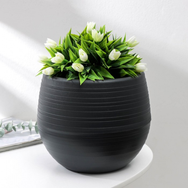 Горшок для цветов «Япония», 3 л, цвет графитовый /4964801