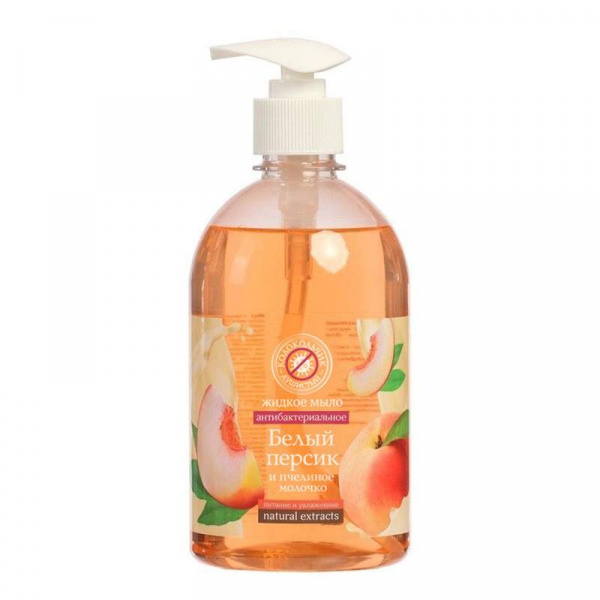 Жидкое мыло Колокольчик 500мл Белый персик и Пчелиное молочко natural extracts