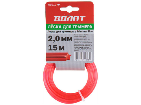 Леска ф 2.0 мм х 15 м "звездочка" ВОЛАТ 51010-04