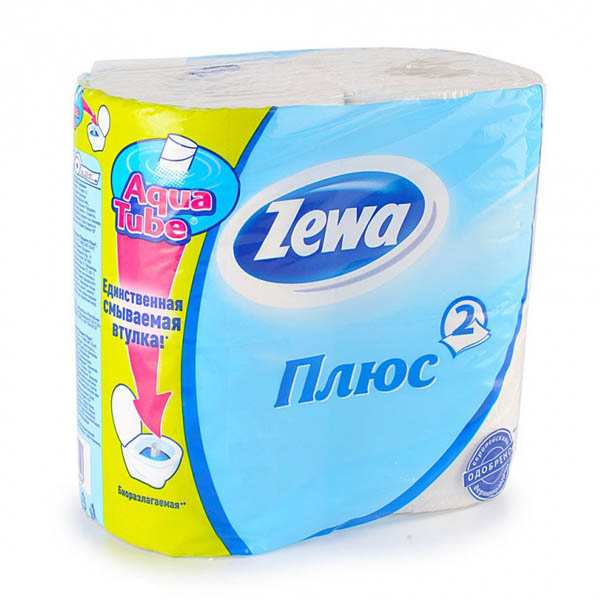 Бумага туалетная Зева 4рул. 2х-сл. Белая