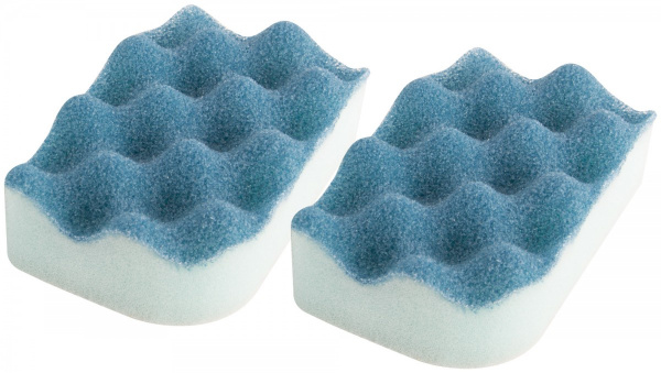 Губки бытовые поролоновые для тефлона "Волна" 110х70х35мм 2шт в уп./68881