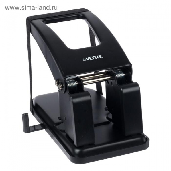 Дырокол на 100 листов, мощный, металлический, с линейкой, чёрный, deVENTE/5114335