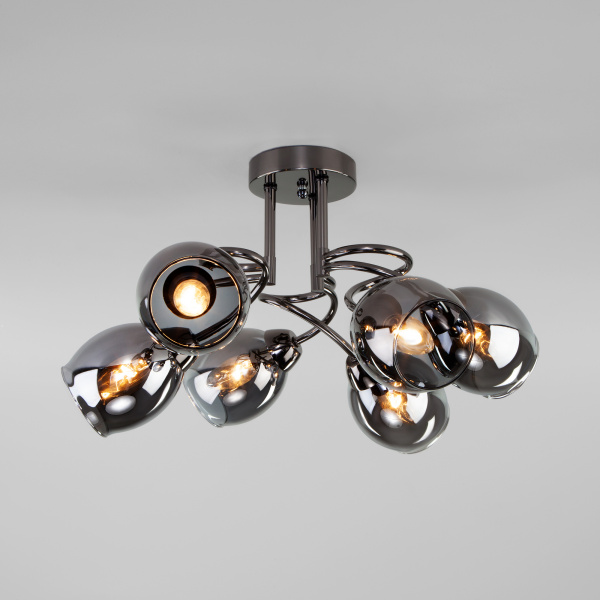 Потолочная люстра со стеклянными плафонами 30171/6 черный жемчуг