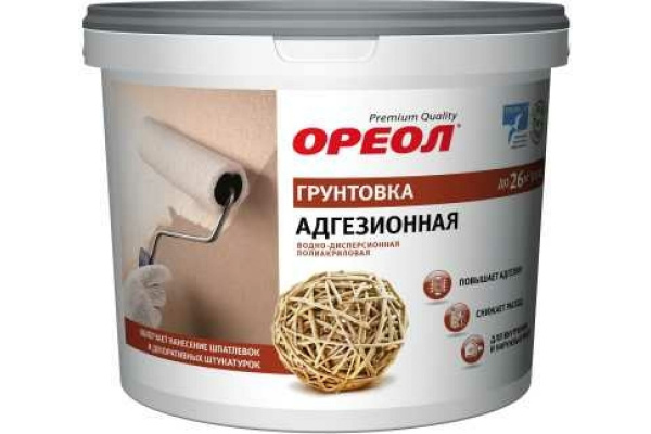 Грунтовка адгезионная "ОРЕОЛ" водно-дисперсионная полиакриловая для наружных и внутренних работ 3 кг