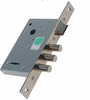 Замок врезной 10.11 без ручек и отв.пл. 4 ДЛИН.КЛ./ГАРДИАН/142д