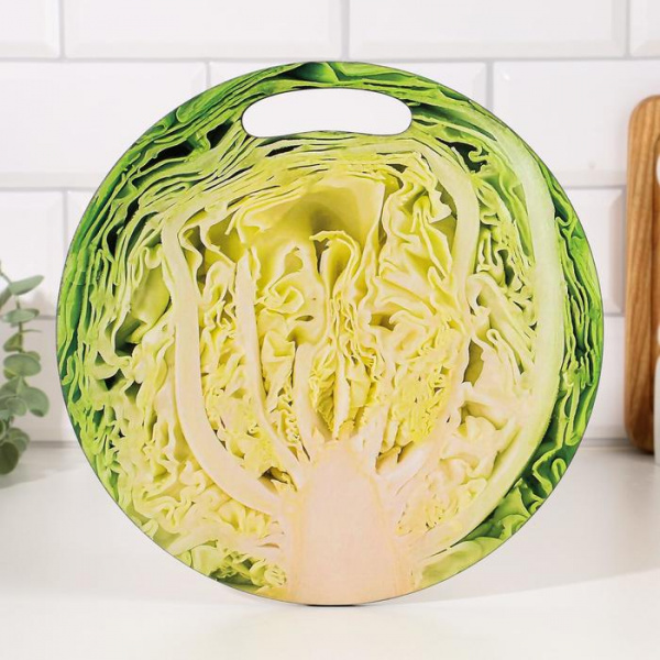 Доска разделочная круглая кухонная "Капуста в разрезе", 26,5 см 7373988