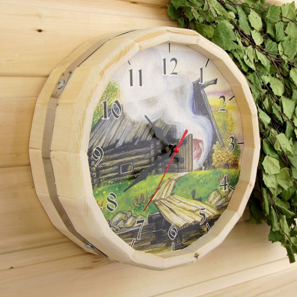 Часы банные бочонок "Дорога в баньку" /3722713