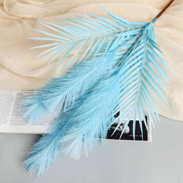 Декор "Перо и пальма" 72 см, голубой /7510200